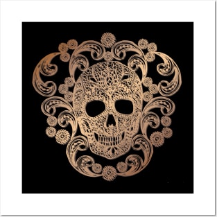 Gold Lace Skull Posters and Art